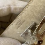 Hermes Kelly Classique To Go Wallet  21cm/8.3in Gold Toned Hardware For Women Cream