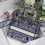 Christian Dior Medium Lady D-Lite Bag Blue, For Women, Women’s Handbags 24cm/9.5in CD M0565ORGO_M928