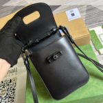 Gucci Bamboo Mini Handbag Black For Women, Women's Bags 6.2in/16cm GG