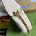 Gucci Marmont Half Moon Shaped Mini Bag White For Women, Women's Bags 8.5in/22cm GG ‎699514 DTDHT 9022