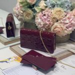 Christian Dior Lady Dior Pouch Maroon, For Women, Women’s Handbags 8.5in/21.5cm CD