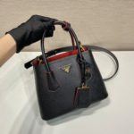 Prada Double Saffiano Mini Bag Black For Women, Women's Bags 9.8in/25cm 1BG443_2A4A_F0LJ4_V_XOO
