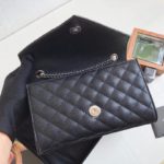 Saint Laurent Envelope Small Bag In Mix Matelassé Grain De Poudre Black For Women 8.2in/21cm YSL 600195BOW921000