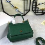 Dolce & Gabbana Medium Sicily Handbag In Dauphine Green For Women 10.2in/26cm DG BB4347A100187399
