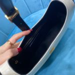Saint Laurent Le Fermoir Hobo Bag White/Black For Women 9.5in/24cm YSL 