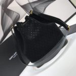 Saint Laurent All-Over Monogram Bucket Bag Black For Women 10.5in/27cm YSL 