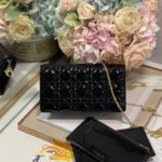 Christian Dior Lady Dior Pouch Black, For Women, Women’s Handbags 8.5in/21.5cm CD S0204OVRB_M900