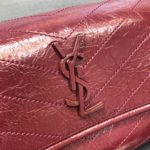 Saint Laurent Niki Medium Crinkled Shoulder Bag Burgundy For Women 11in/28cm YSL