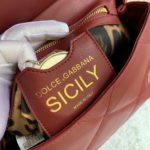 Dolce & Gabbana Medium Sicily Bag In Quilted Burgundy For Women 10.2in/26cm DG 