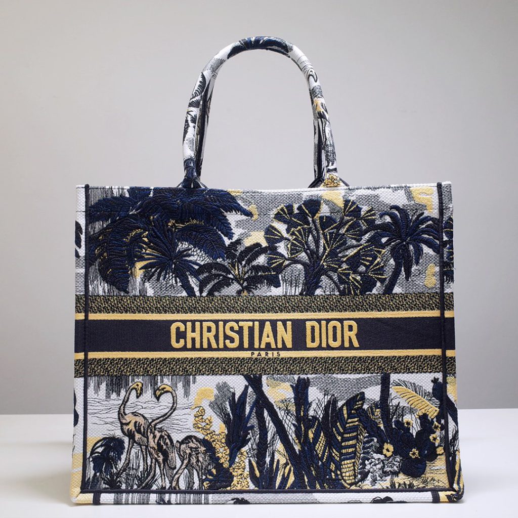 Christian Dior Large Dior Book Tote Black Multicolor, For Women, Women’s Handbags 16.5in/42cm CD