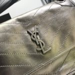 Saint Laurent Niki Medium Chain Bag In Crinkled Vintage Silver For Women 11in/28cm YSL 