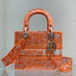 Christian Dior Medium Lady D-Lite Bag Orange, For Women, Women’s Handbags 24cm/9.5in CD M0565OROC_M057