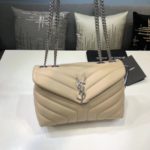 Saint Laurent Loulou Small Chain Bag In Matelassé "Y" Beige For Women 9.8in/23cm YSL 