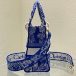 Christian Dior Medium Lady D-Lite Bag Blue, For Women, Women’s Handbags 24cm/9.5in CD M0565OROC_M808