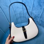Saint Laurent Le Fermoir Hobo Bag White/Black For Women 9.5in/24cm YSL 