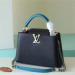 Louis Vuitton Capucines BB Taurillon Black/Blue For Women, Women’s Bags, Shoulder And Crossbody Bags 10.6in/27cm LV