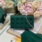 Christian Dior Lady Dior Pouch Green, For Women, Women’s Handbags 8.5in/21.5cm CD