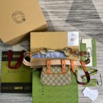 Gucci Bamboo 1947 Jumbo GG Small Top Handle Bag Brown For Women, Women's Bags 8.3in/21cm GG