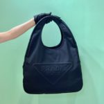 Prada Canvas Hobo Bag Black For Women, Women's Bags 25.6in/65cm 2VY005_010_F0002_V_OLO