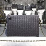 Bottega Veneta Chain Shoulder Bag Gray, For Women, Women’s Bags 9.6in/24.5cm