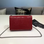 Saint Laurent Kate Small Chain Bag With Tassel In Embossed Burgundy For Women 7.8in/20cm YSL 