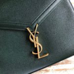 Saint Laurent Cassandra Medium Top Handle Bag In Grain De Poudre Embossed Dark Green For Women 9.6in/25cm 