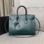 Saint Laurent Sac De Jour Small In Embossed Crocodile Green For Women 12.5in/32cm YSL 