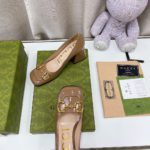 Gucci Women's Mid-Heel Ballet With Horsebit Jade Green For Women GG