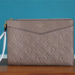 Louis Vuitton Pochette Melanie MM Monogram Empreinte Beige For Women, Women's Wallets 9.2in/23cm LV