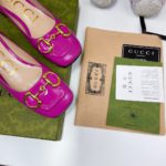 Gucci Women's Ballet Flat With Horsebit Dark Pink For Women GG