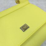 Dolce & Gabbana Medium Sicily Handbag In Dauphine Yellow For Women 10.2in/26cm DG