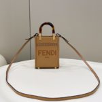 Fendi Sunshine Shopper Light Brown Mini Bag For Woman 13cm/5in