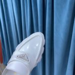 Prada Chocolate Brushed Mules White For Women 2.4in/60mm PRD