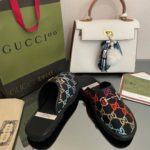 Gucci Men's GG Slipper With Horsebit Black For Men GG Shoes 694249