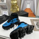 Prada Cloudbust Thunder High-Top Sneakers Blue/Black For Women 1.9in/50mm PRD