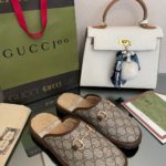 Gucci Men's GG Slipper With Horsebit Gray For Men GG Shoes 694249