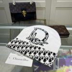 Dior Pompom Beanie In White