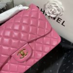 Chanel Large Classic Handbag Gold Hardware Pink For Women, Women's Handbags, Shoulder Bags 11.8in/30cm