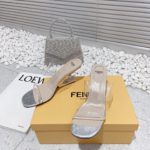 Fendi First Silver Transparent Medium-Heeled Sandals For Women