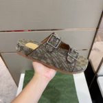 Gucci Men's Slide Sandal With Straps Beige And Ebony For Men 658020 2HK60 9791