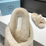Prada Shearling Sandals Beige For Women 0.8in/20mm PRD 1XX600_173_F0379_F_ZF20