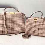 Fendi Peekaboo Mini Pale Pink Braided Bag For Woman 18cm/7in