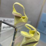 Prada Brushed Slingback Pumps Yellow For Women 2.6in/65mm PRD