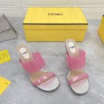 Fendi First Pink Transparent High-Heeled Sandals For Women