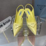 Prada Brushed Slingback Pumps Yellow For Women 2.6in/65mm PRD