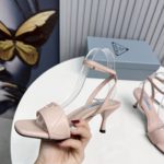 Prada Quilted Nappa Sandals Pink For Women 2.6in/65mm PRD