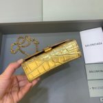 Balenciaga Hourglass Mini Handbag With Chain In Gold, For Women, Women's Bags 4.7in/12cm 6646761S49M8005