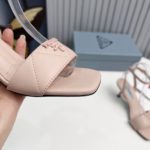 Prada Quilted Nappa Sandals Pink For Women 2.6in/65mm PRD