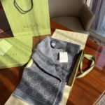 Gucci GG Lamé Lacquard Stole Scarf Grey 71in/180cm