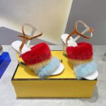 Fendi First Light Blue Mink High-Heeled Sandals For Women 8X8275AI12F1H03